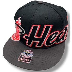 47 Brand Miami Heat NBA Hardwood Classics Snapback Hat Black Grey Green One Size